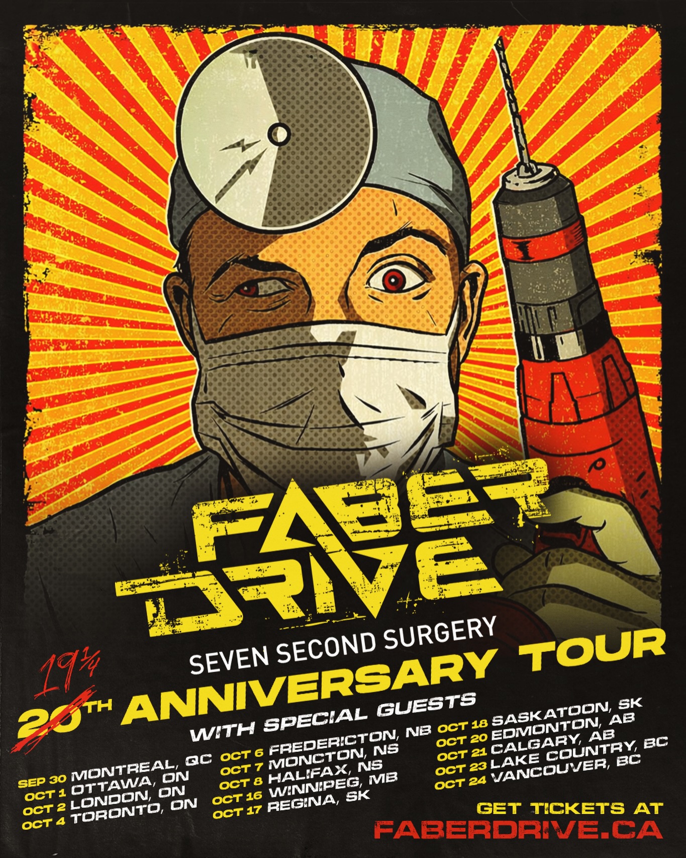 Faber Drive Seven Second Surgery 19¼ Anniversary Tour Poster 2026
